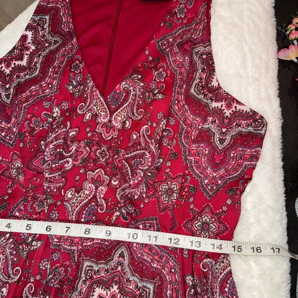 Just...Taylor Red Paisley Midi Dress Size 10 - Picture 7 of 8